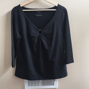 Talbots Black Keyhole Top - L